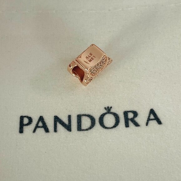 Rose Gold  Sparkling Paw Print Charm  Charm For Pandora Bracelet - Picture 3 of 4